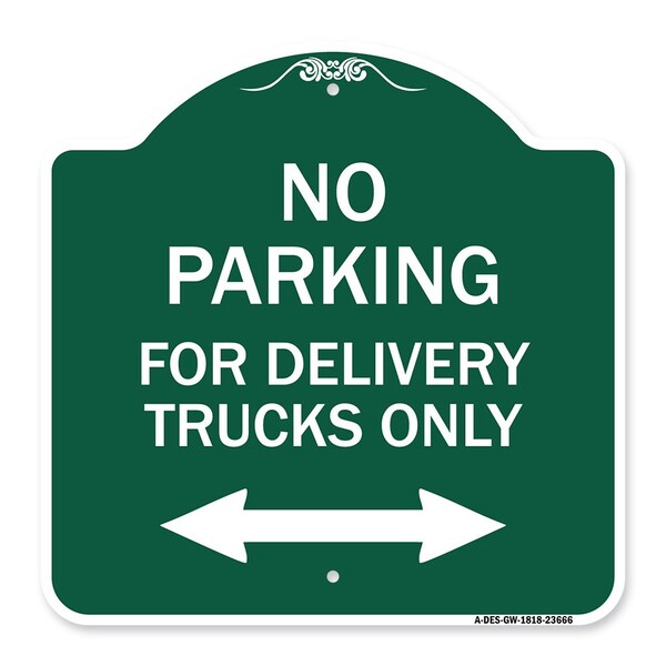 Signmission No Parking No Parking for Delivery Trucks Only With Bidirectional Arrow, A-DES-GW-1818-23666 A-DES-GW-1818-23666 - main